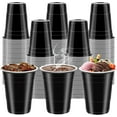 thumbnail image 1 of JJEAN-100 Pack 16 oz Black Plastic Cups for Party, Heavy Duty Black Disposable Cups Graduation Cups Bulk for Halloween Wedding Birthday Festive Celebrations Wine Beer Beverage, 1 of 4