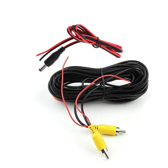 JJEAN-10M RCA Video Extension Cable,AV Cable for Parking View Camera Connection to auto Monitor or Navigation.32FT Connecting Cable with Red Detection Wire Trigger