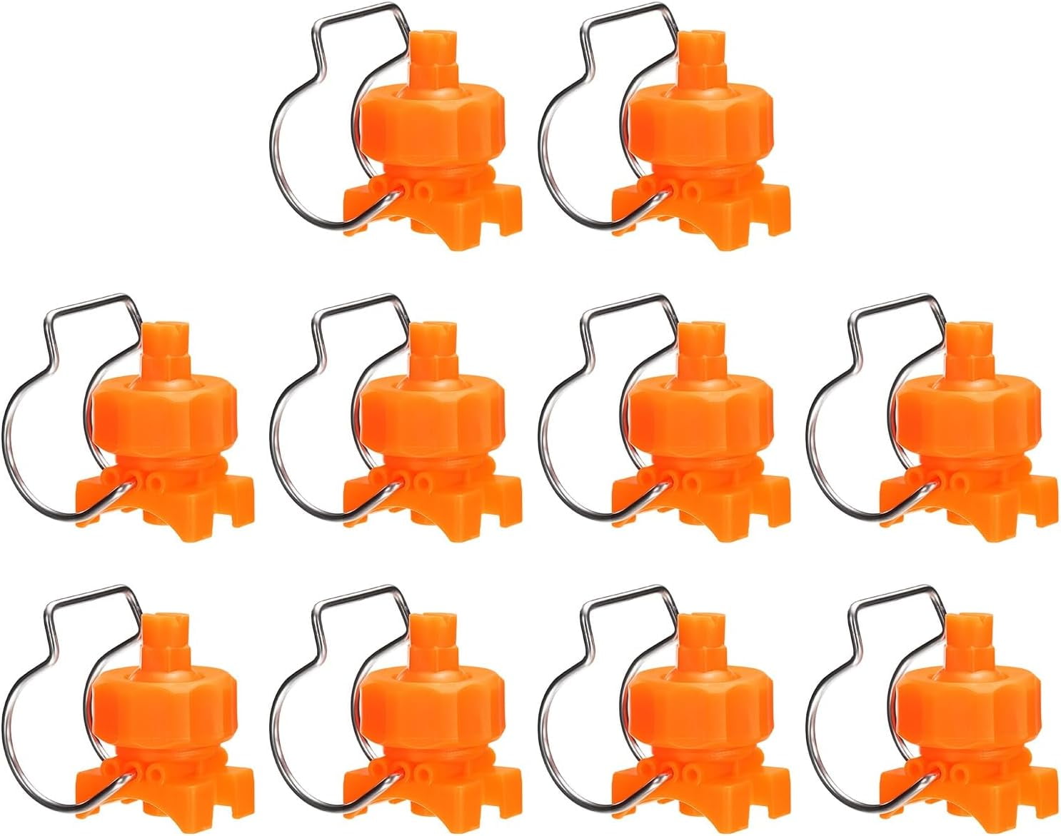 JJEAN-10Pcs Flat Fan Spray Tip, 65 Degree Spray Nozzle with Clip Adjustable Plastic Yellow Nozzles Fit 1-1/4" Hose for Car Washing Irrigation, 0.48 Cubic Meters Per Hour