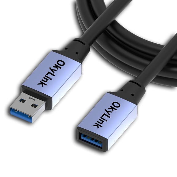 JJEAN-10ft(3M) USB 3.0/3.2 Gen 1 Extension Cable A Male to A Female 5Gbps with Aluminum Shell for Hard Drive, SSD, Printer, PC