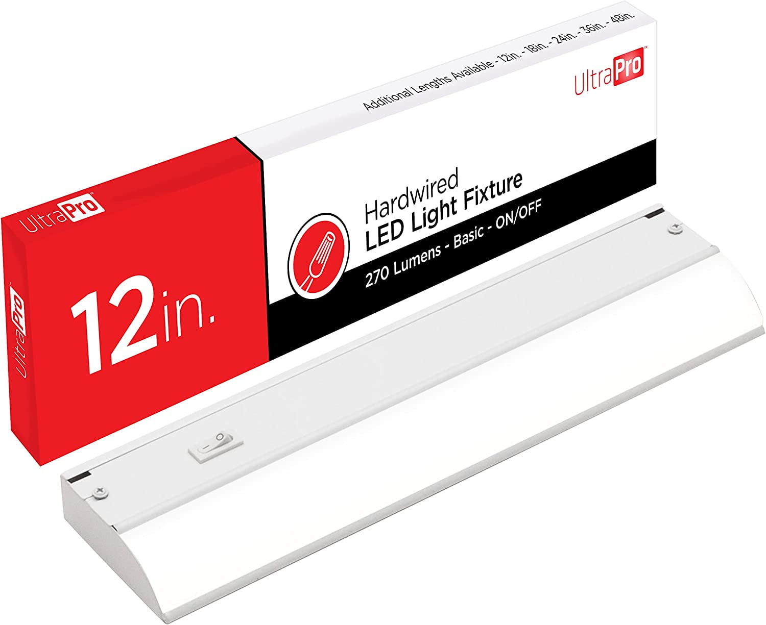 JJEAN-12 inch Hardwired Under Cabinet Lights, On/Off Only, 2700K Warm White, Under Cabinet Lighting, Under Counter Lights for Kitchen 44109