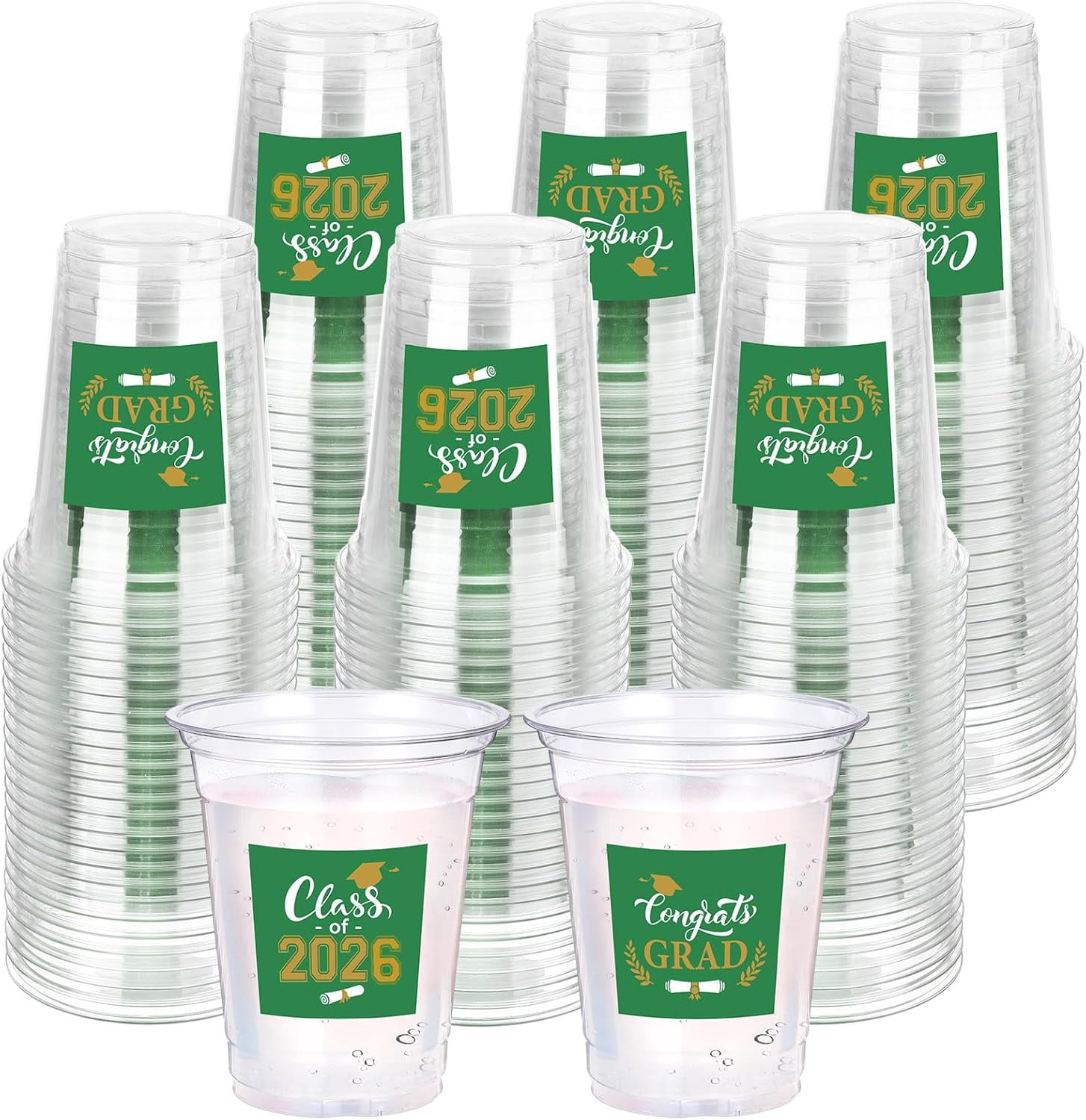 JJEAN-12 oz Graduation Cups Bulk Class of 2026 Celebration Disposable ...
