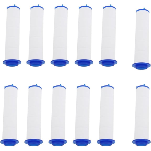 JJEAN-12PCS Special Dechlorination Water Purification Remove Impurities Pressure Handheld Turbine Shower Head PP Cotton Filter Cartridge Length 83mm