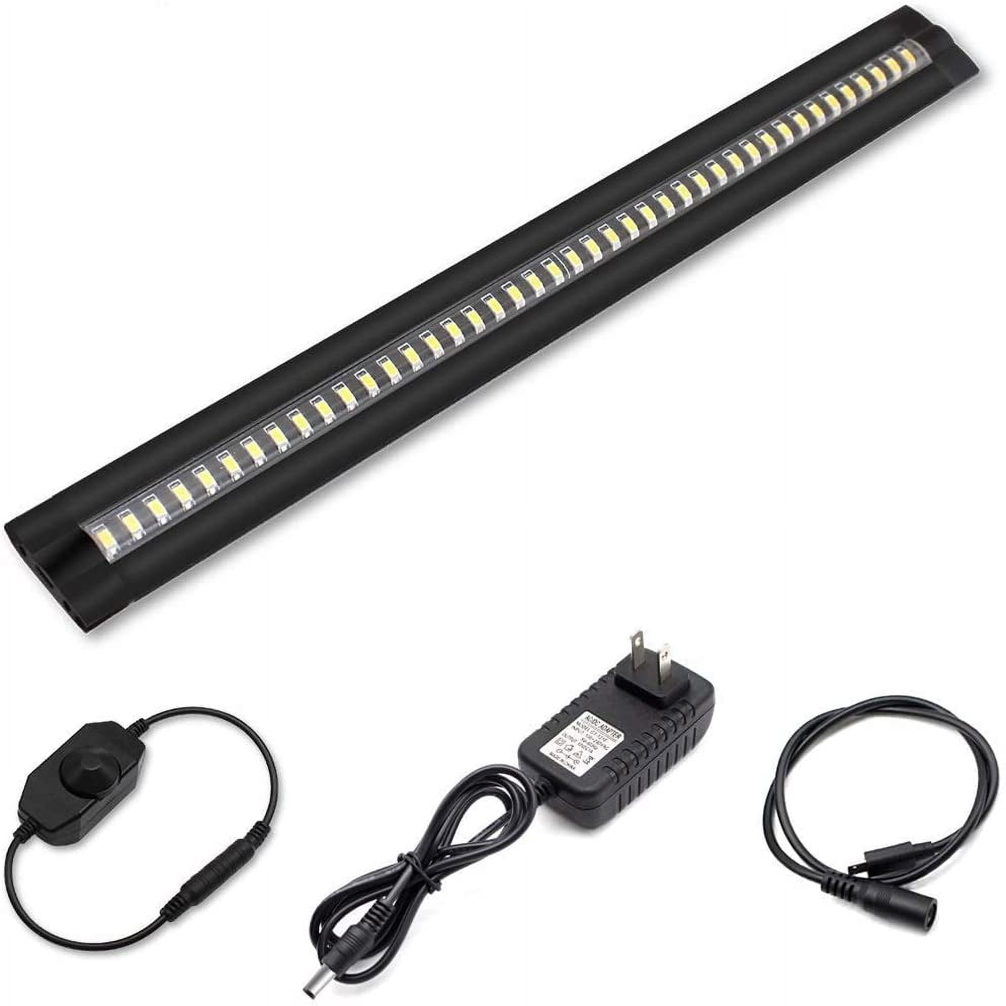 JJEAN-13inch LED Under Cabinet Lighting, Dimmable Light, Warm White 3500K, CRI90+, 450Lumens, DC 12V Ultra Thin Under Counter Kitchen Lights for Kitchen, Shelf, Cupboard, Black, 1 Pack