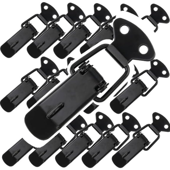 JJEAN-16 Pack Stainless Steel Spring Loaded Toggle Latches, Lock Clasp Buckle Latch with Mounting Screws for Tool Boxes, Suitcases Storage Cabinets
