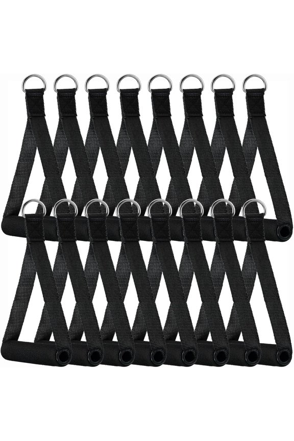 -16 Pcs Gym Exercise Handles Replacement Cable Machine Attachments for Home Gym Equipment Pulley System Resistance Bands, Strength Trainer, Heavy Duty Workout Handles