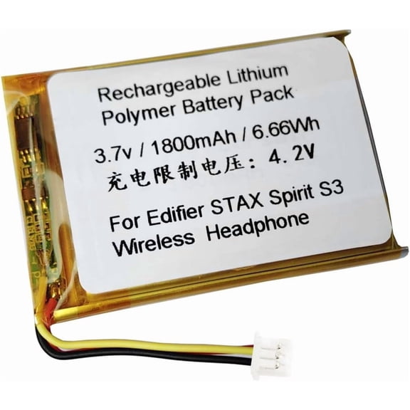 JJEAN-1800mAh Battery Replacement for Edifier STAX Spirit S3 Wireless Headphone, Compatible with Corsair HS75 XB, Alienware AW988, HyperX Cloud, Voyetra Turtle Beach- XP510 RX Headset