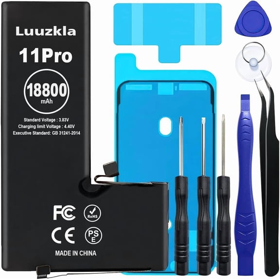 JJEAN-18800mAh (2025 New Upgrade) Battery Compatible with iPhone 11 PRO, Super Capacity Battery Replacement Compatible with iPhone 11 PRO, with Full Tool Kits-0 Cycle High Capacity-24 Months Service