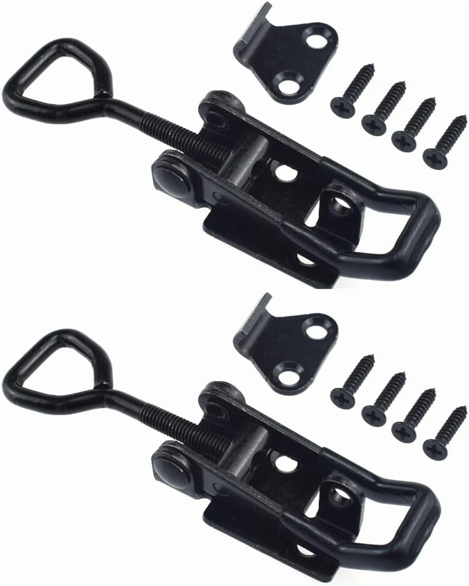 2-Pack Heavy-Duty Toggle Latch Clamps – 220lbs Holding Power, Galvanized Iron With Adjustable Tension & Ergonomic Rubber Handles For Cabinets, Toolboxes & Shop Use