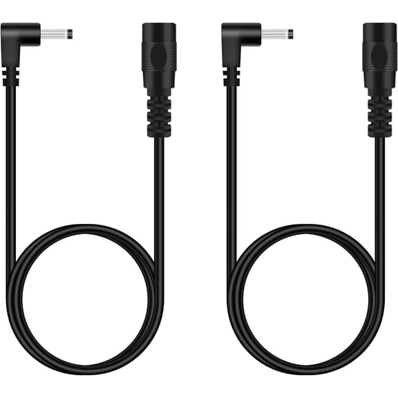 JJEAN-2-Pack 3FT 3.5mm x 1.35mm DC Power Extension Cable, Straight to Right Angle, Male to Female Plug Jack Power Supply Adapter Extension Cord for CCTV Surveillance Security Camera LED Strip DVR Rou