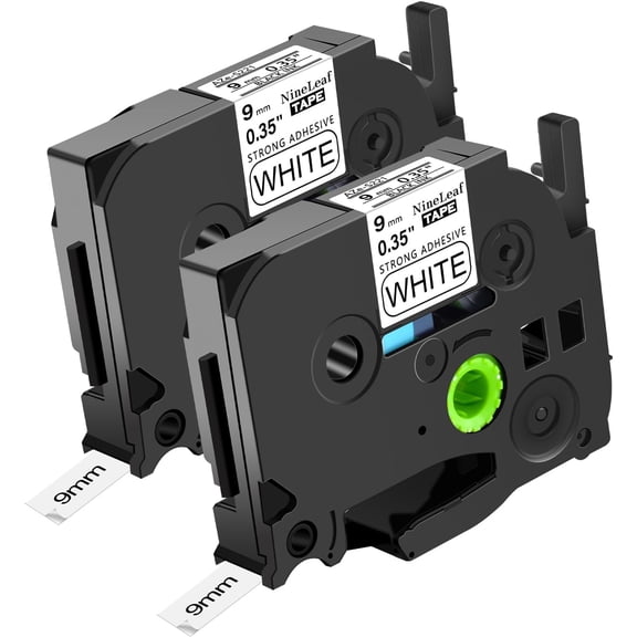 JJEAN-2 Pack Compatible for Brother P-Touch Label Maker Tape TZe-S221 TZ-S221 TZ-221 TZe221 Black on White TZe TZ Tape 9mm Extra Strength Laminated Label for PT-D210 D200 D220 H110 H100 D400 D410