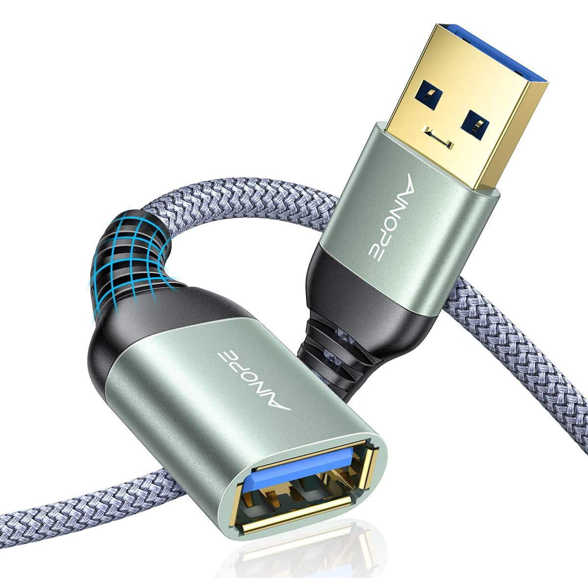 JJEAN-2 Pack USB Extensions Cable High Speed USB 3.0 Extension Cord ...