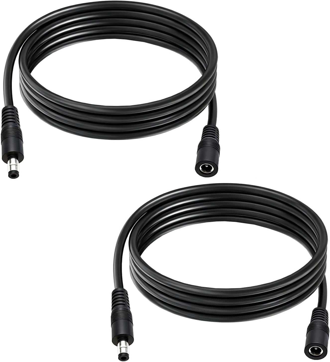 JJEAN-2-Pcs 6.6ft DC 5.5mm x 2.5mm Male to Female Power Extension Cable, 14AWG 12V 24V DC Power Cord for CCTV Camera,Solar Monitor, Solar Panels