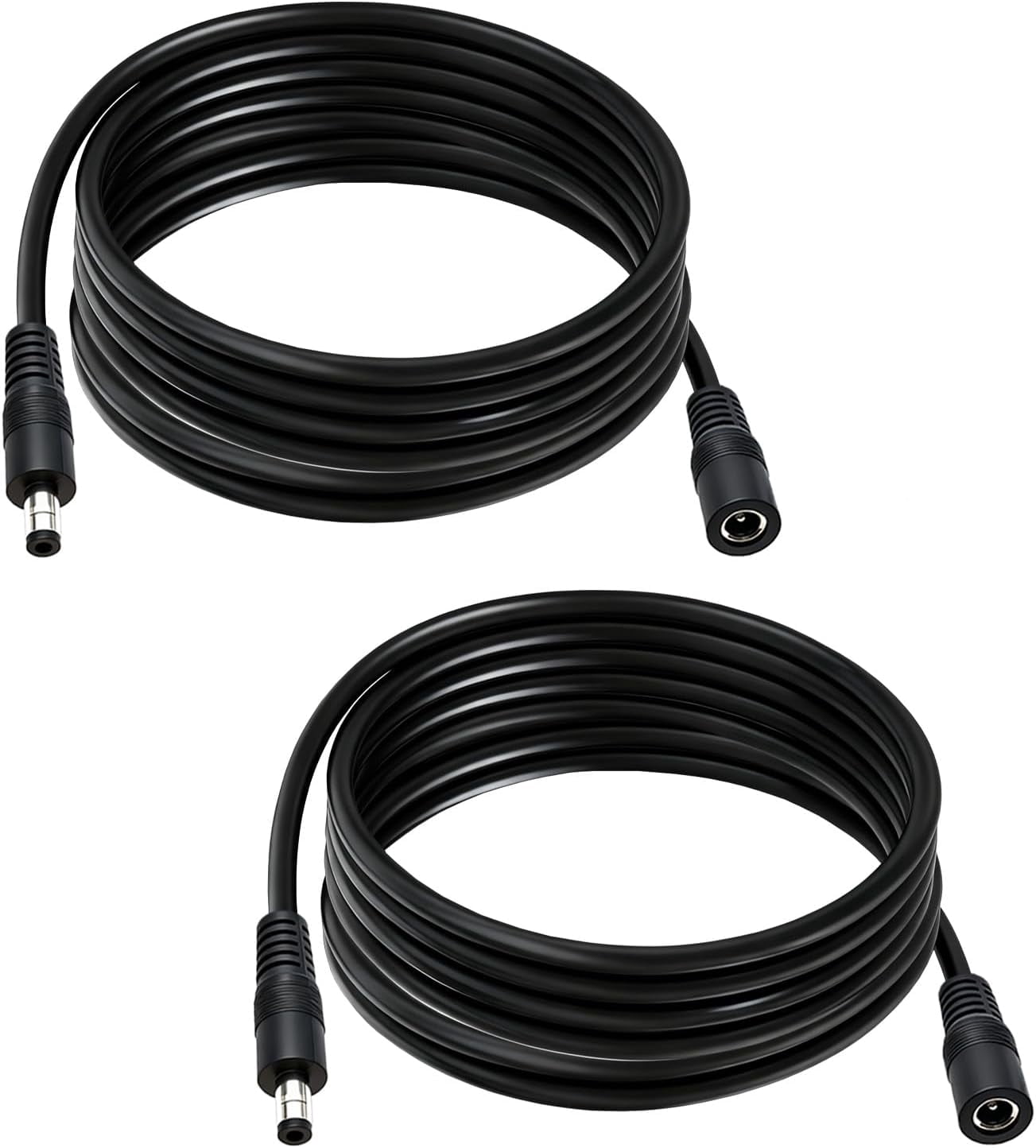 JJEAN-2-Pcs 9.8ft DC 5.5mm x 2.1mm Male to Female Power Extension Cable, 14AWG 12V 24V DC Power Cord for CCTV Camera,Solar Monitor, Solar Panels