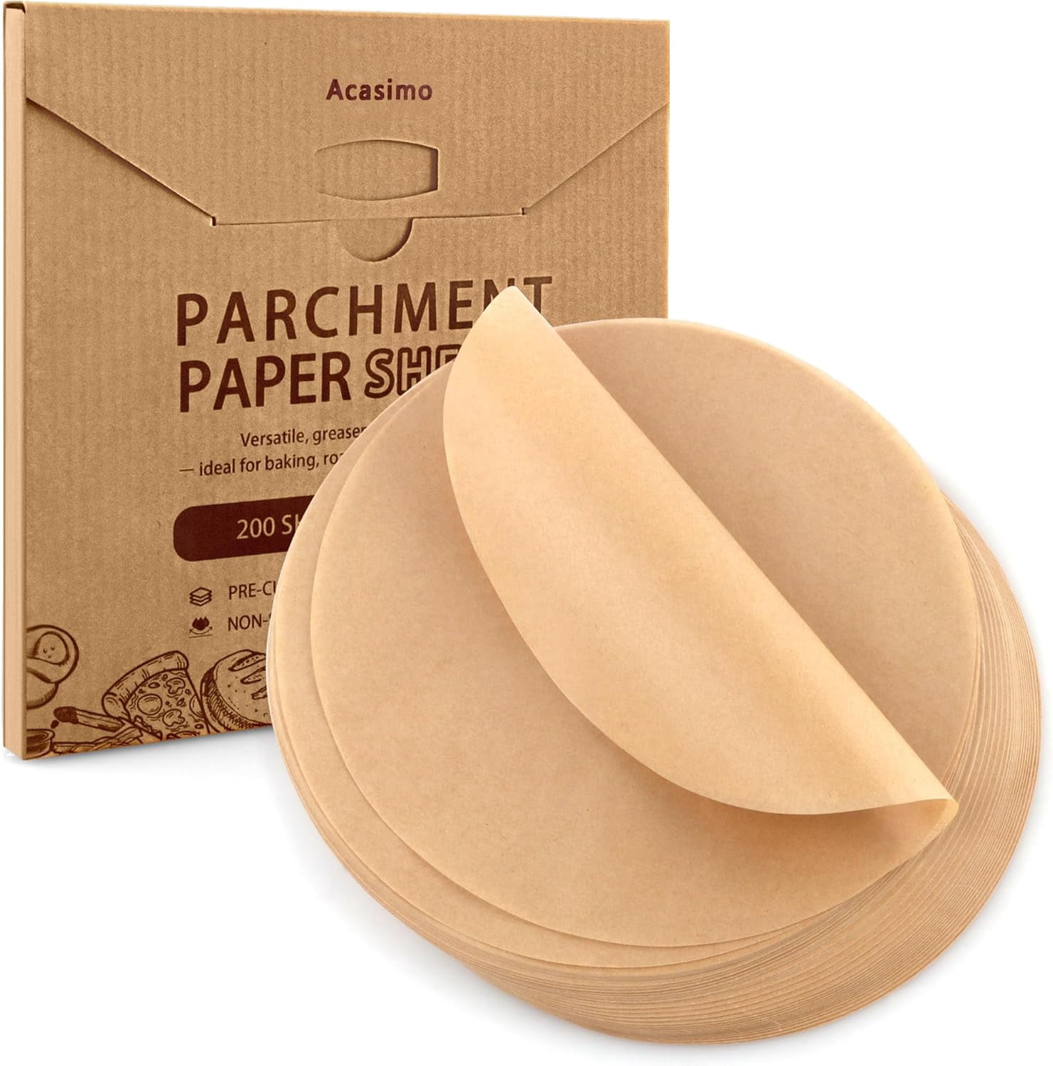 JJEAN-200Pcs Parchment Paper Rounds, 12 Inch Baking Parchment Circles ...