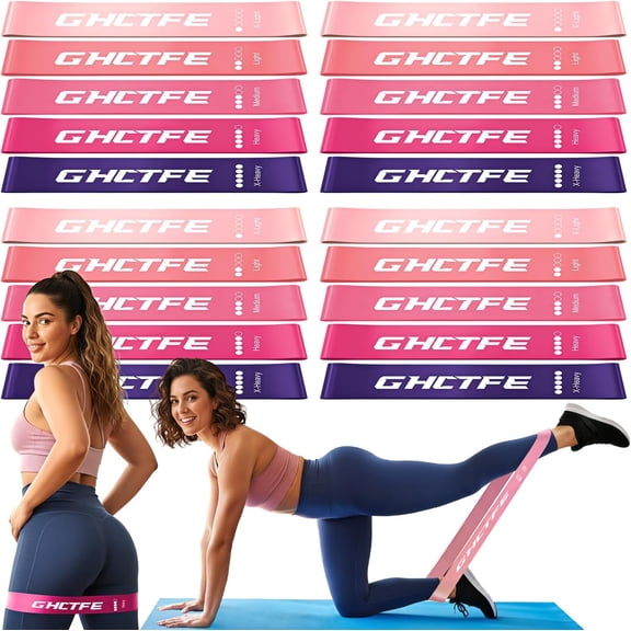 JJEAN-20PCS Resistance Bands Bulk Set for Trainers, Small Groups & Fitness Classes, Mini Bands for Glutes, Legs, and Core Workouts, Loop Exercise Bands with Storage Bag, Gift for Workout Buddies