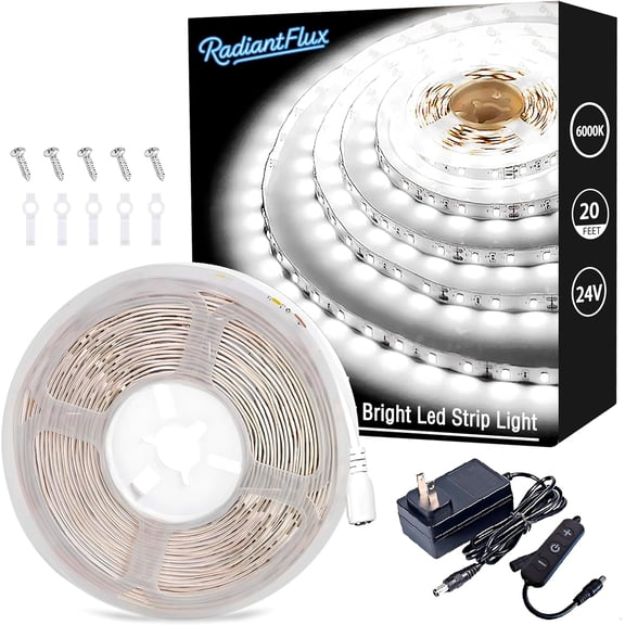 JJEAN-20ft/6M Led Vanity Mirror Lights Kit Vanity Make-up Mirror Full Length Mirror Cloakroom Adjustable Flexible Strip Light Table Set with Dimmer & Power Supply Mirror Decor Mirror Not Included