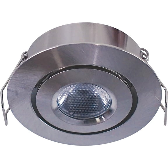 JJEAN-212317 Recessed LED Puck Light Brushed Steel