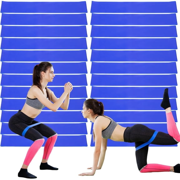 JJEAN-24 Pcs Resistance Bands Bulk Set - 25-35 Lbs Exercise Resistance Loops for Home Fitness, Gym Workouts, Yoga, Pilates & Physical Therapy (Blue)