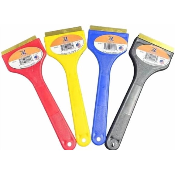 JJEAN-25-555-Combo Brass Blade Ice Scraper  Scratch-Free, Rustproof, Heavy-Duty Ice Remover Tool, Combo