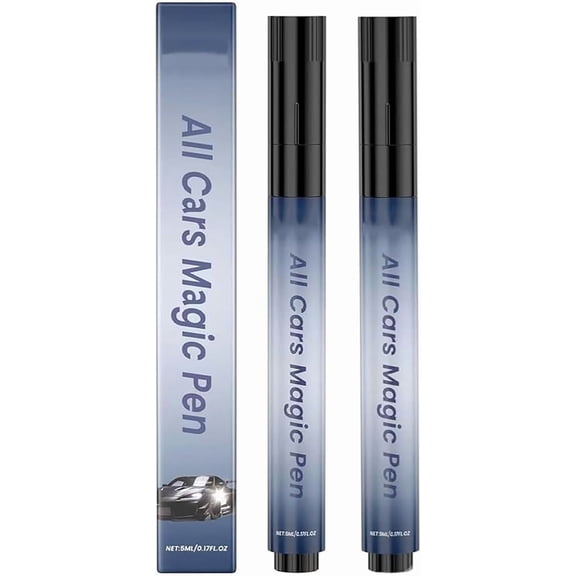 JJEAN-2Pcs All Car Magic Pen,Car Scratch Remover,Magic Car Scratch Removal Pen,Quick Fix for Scratches and Paint Damage, Weatherproof Fits All Car Colors