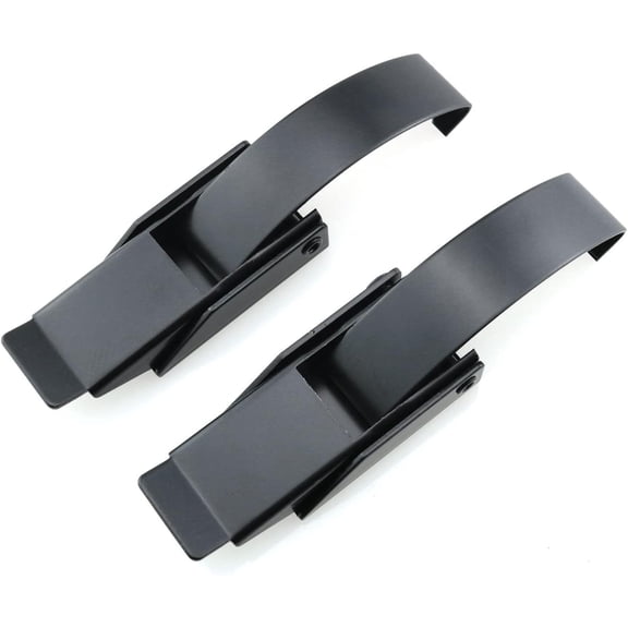 JJEAN-2pcs 304 Stainless Steel Draw Toggle Latch with Spring-Steel Hook, Spring Loaded Draw Toggle Clamp Clip Black Hasp Latch Catch Clasp