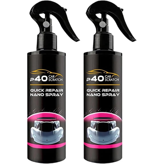 JJEAN-2pcs P40 Car Scratch Quick Repair Nano Spray  Instant Invisible Scratch Remover,Quick Paint Restoration,Long-Lasting Protection,All Cars & Surfaces