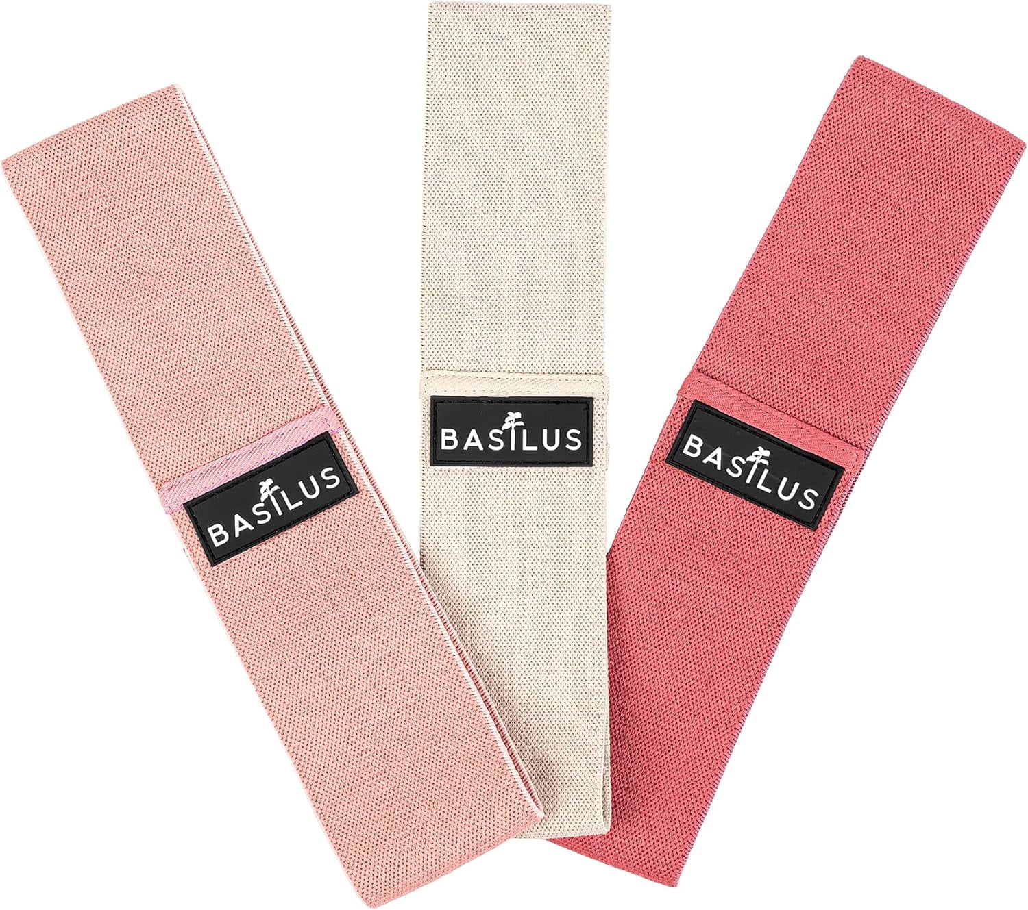 JJEAN-3-Pack Fabric Resistance Bands for Legs & Glutes – Exercise Bands for Strength Training, Yoga, Pilates & Fitness – Mesh Bag & Exercise Guide Included