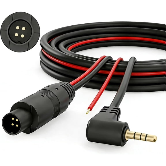 JJEAN-32.8FT 4-Pin Dash Cam Rear Camera Extension Cord, 2.5mm to 4Pin Pure Copper Backup Camera Replacement Cable with Reverse Trigger Wire for Pickup Trucks/RV/Trailer/SUV/Bus/Farm Machine