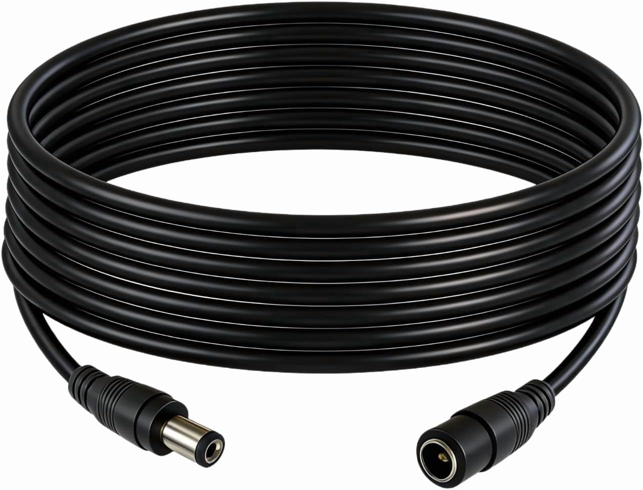 JJEAN-33FT 12V DC Extension Cable 5.5x2.1mm Male to Female DC Connector, Black for Monitoring LED Strip Lights Cameras Routers 1 PCS