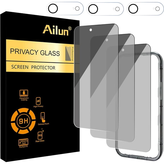 JJEAN-3Pack for iPhone Air /17 Air Privacy Screen Protector[6.5 inch]+3Pack Camera Lens Protector with Installation Frame,Dynamic Island Compatible,Anti Spy Tempered Glass[Not for iPhone17/Pro/ProMax