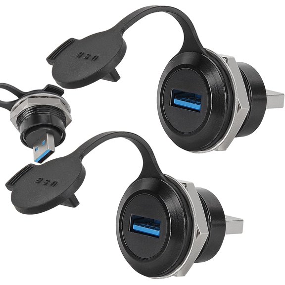JJEAN-3Pcs USB 3.0 Male to Female Extension Cable Adapter Panel Mount Connector for High-Speed Data Transfer Charging 5Gbps, USB-A 3.0 Extender