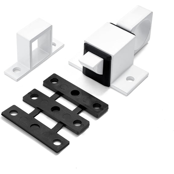 JJEAN-4 Packs Spring Door Lock, White Self-Closing Gate Latch with Aluminum Alloy, Security Latch for Windows, Cabinets & Gates