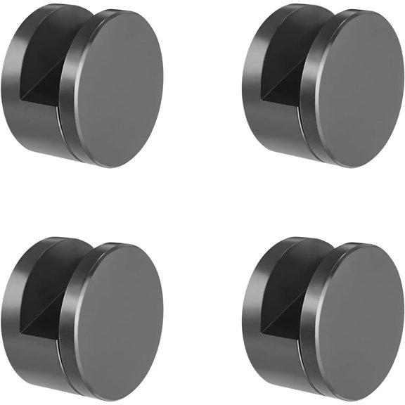 JJEAN-4 Pcs Round Mirror Hanging Clips, Frameless Glass Shelf Bracket Clamp Wall-Mounted