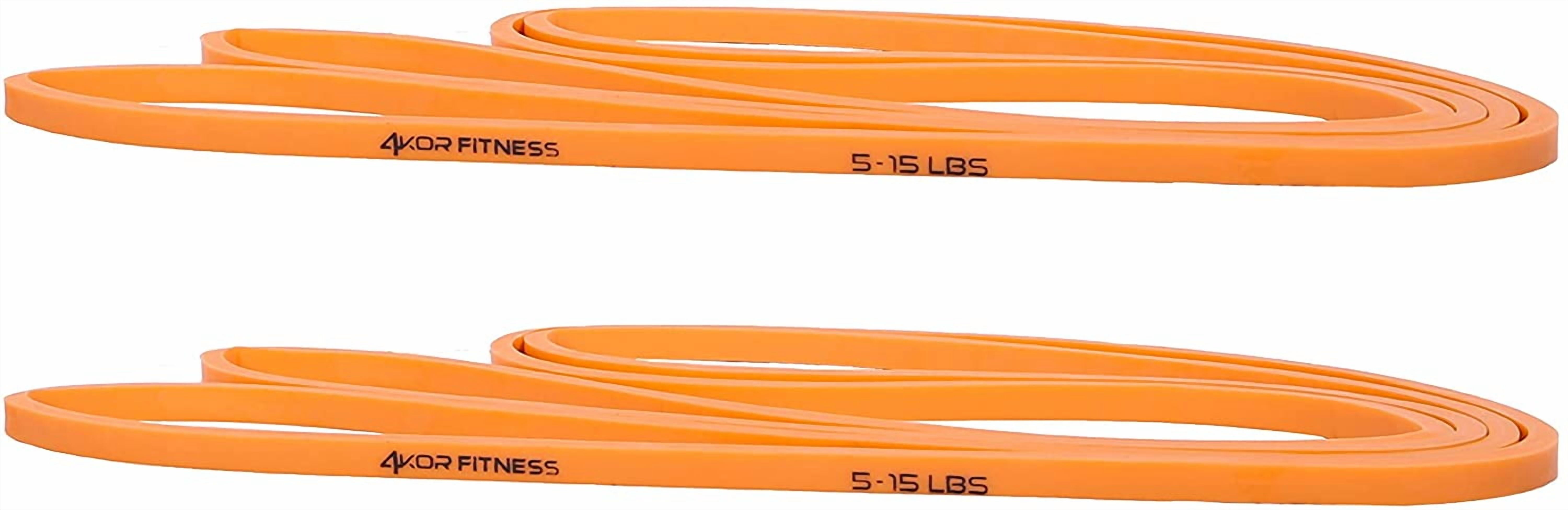 JJEAN-41” Resistance Loop Band - Pair of 2 Orange Resistance Bands (5 to 15 Pounds - 0.25 inches Wide) for Mobility, Yoga, Physical Therapy, Pull Ups, Home or Gym Workouts and More