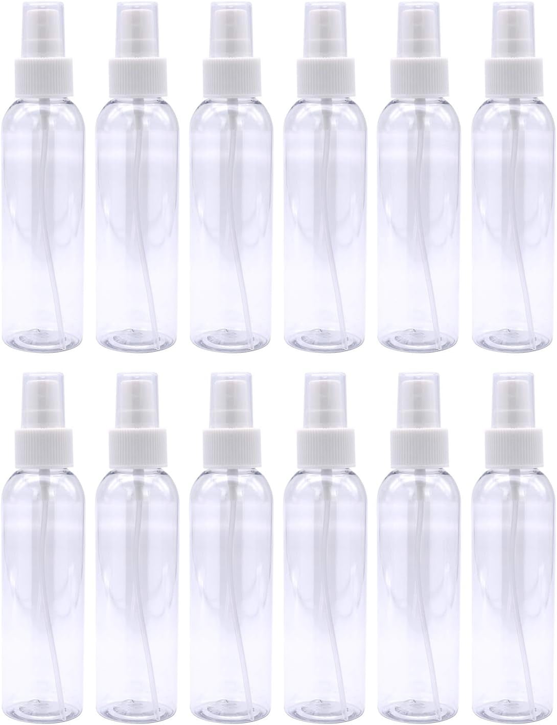 JJEAN-4oz Travel Size Spray Bottles, 12 Pack Fine Mist Small Empty Plastic Spray Bottle, Leak Proof BPA-Free Travel Essentials Cosmetic Containers