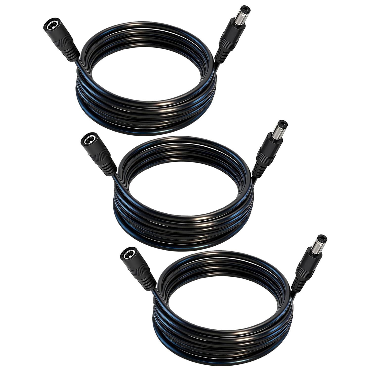 JJEAN-5.5mm x 2.5mm 12V DC Power Cable 3-Pack,DC5525 Male to Female ...