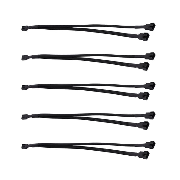 JJEAN-5-Pack 1 to 2 PWM Fan Splitter Cable,12 inch 2 Way PC Fan Power Extension Cable Male to Female 4-Pin PWM Fan Splitter Cable for PWM Fan Computer ATX Case