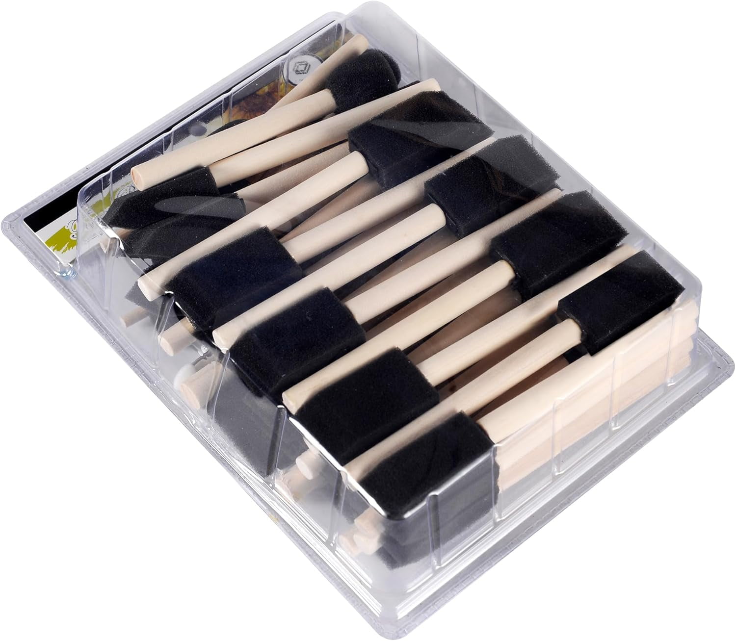 JJEAN-50 Pack 0.5"-2" Different Size Assorted Foam Brush Set Wood Handle Paint Brush Set- Lightweight, Durable, Great for Acrylics, Stains, Varnishes
