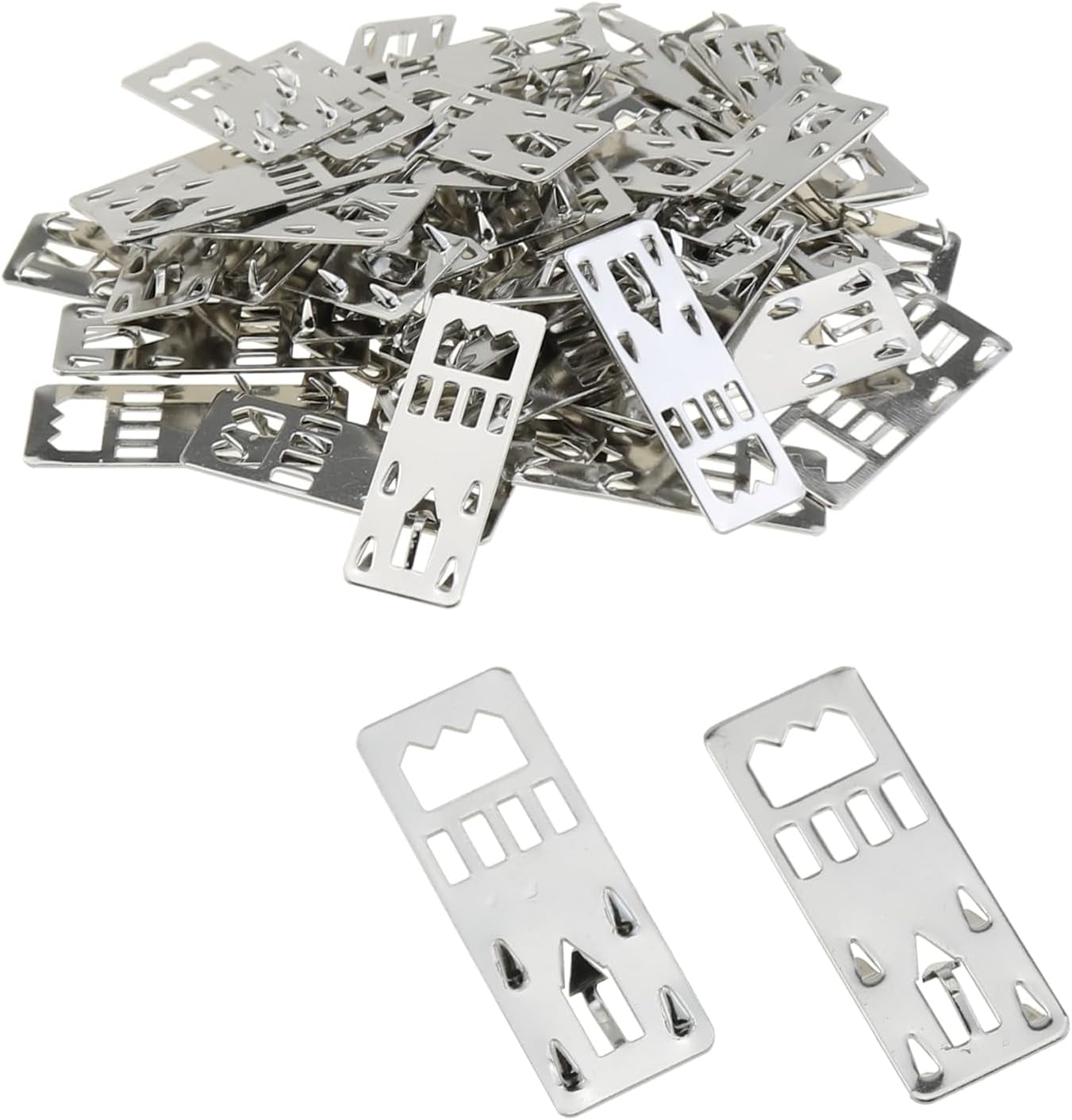 JJEAN-50PCS 39x14mm Metal Concealed Hanging Connecting Piece Quick and Easy Fix Wall Hooks Nailess Picture Frame Hardware Accessories for Foam Board and Prints