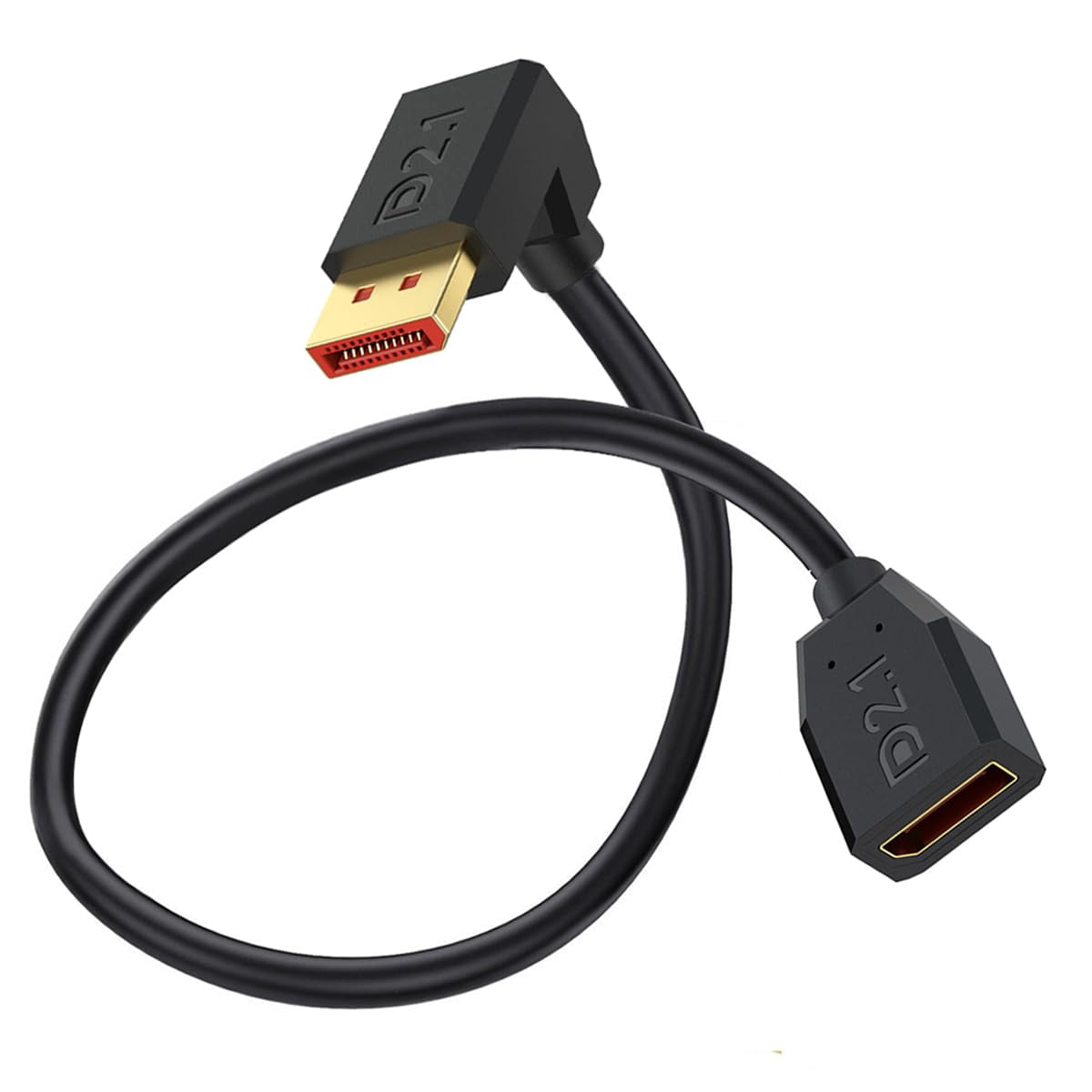JJEAN-52Gbps Displayport 2.1 Extension Cable Support 16K@30Hz, 8K@120Hz,4K@240Hz/165Hz/144Hz,HDR,HDCP DSC 1.2a, for FreeSync G-Sync Gaming Monitor 4090 7900xt(50cm) (Up)