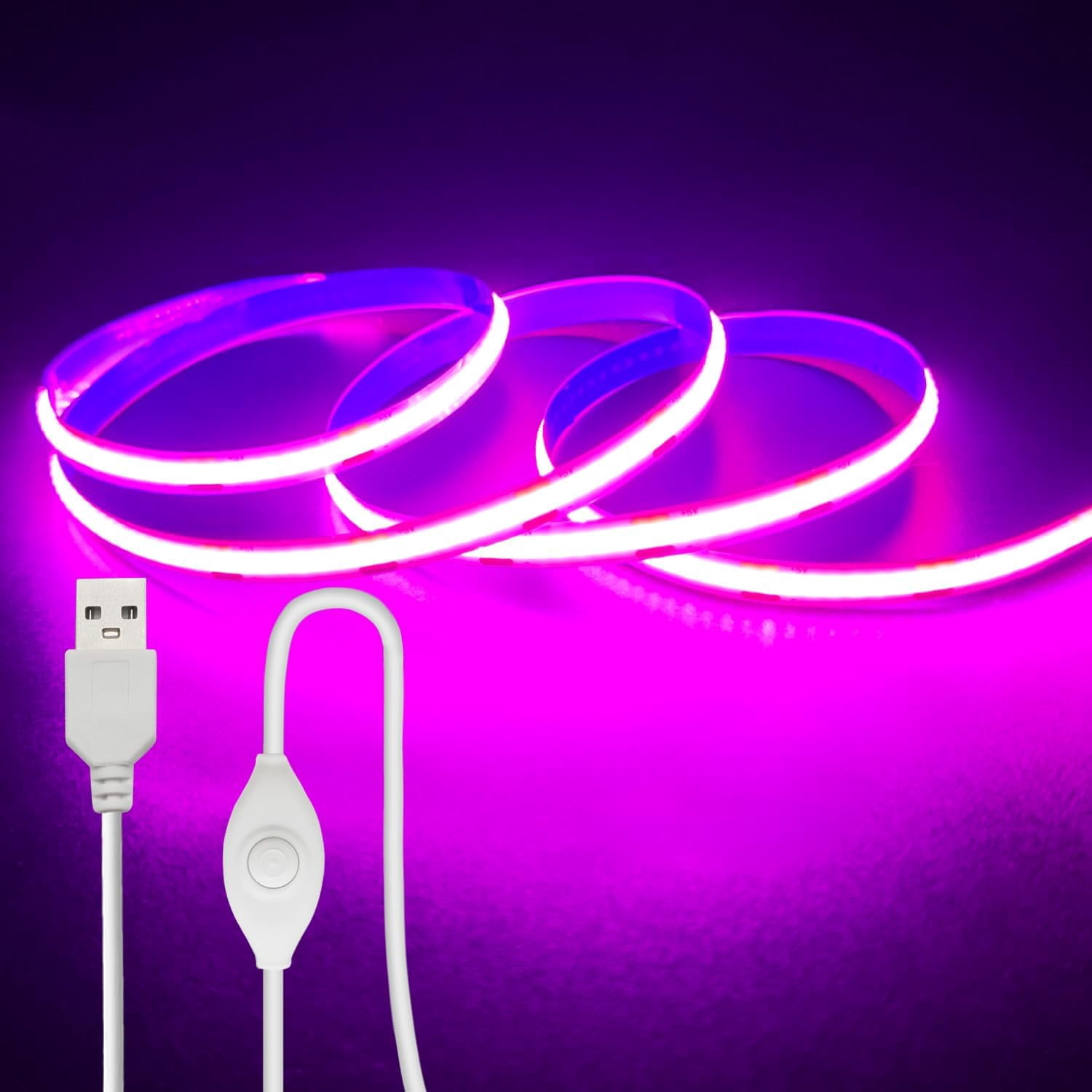JJEAN-5V LED Strip Lights, Pink USB LED Light Strip, 3.28FT Dimmable ...