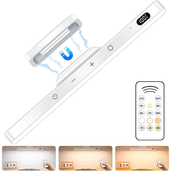 JJEAN-5W Mirror Lights with Remote Control,3 Color Adjustable Makeup Light with 120 LEDs,2500mAh Rechargeable Light Bar,Touch Light Wireless for Cabinets,Stick On Lights for Closet,Bunk Bed