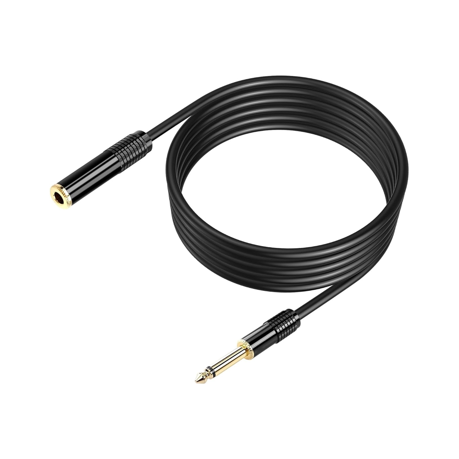 JJEAN-6.5FT 1/4" TS Extension CableGold Plated 1/4" (6.3mm) TS Mono Male to Female Guitar Extension Cable