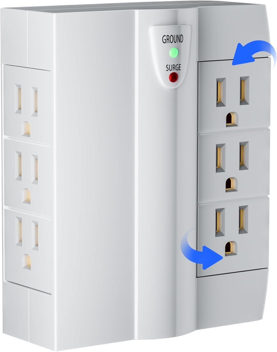 Snug Adapter JJEAN-6 Outlet Extender Surge Protector, Side Access Swivel Power ...
