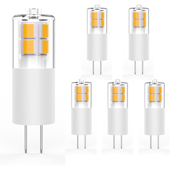 JJEAN-6 Pack G4 LED Light Bulb 3W Soft White 2700K G4 JC Bi-Pin Base 12V 20W-30W T3 Halogen Bulb Replacement