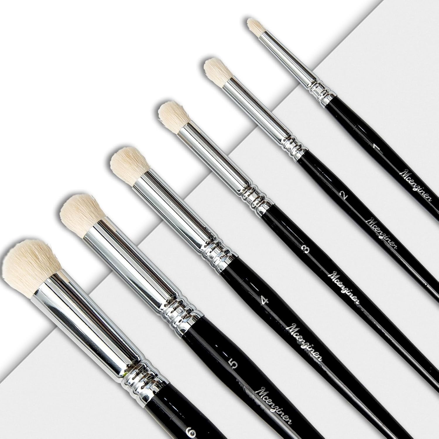 JJEAN-6 Pcs Micro Detail Paint Brushes Set, Miniature Painting Brushes for Fine Detailing Small Artist Acrlics,Oils, Watercolors,by Birch Wood Circular Grip, Nylon Bristles Copper Ferrule