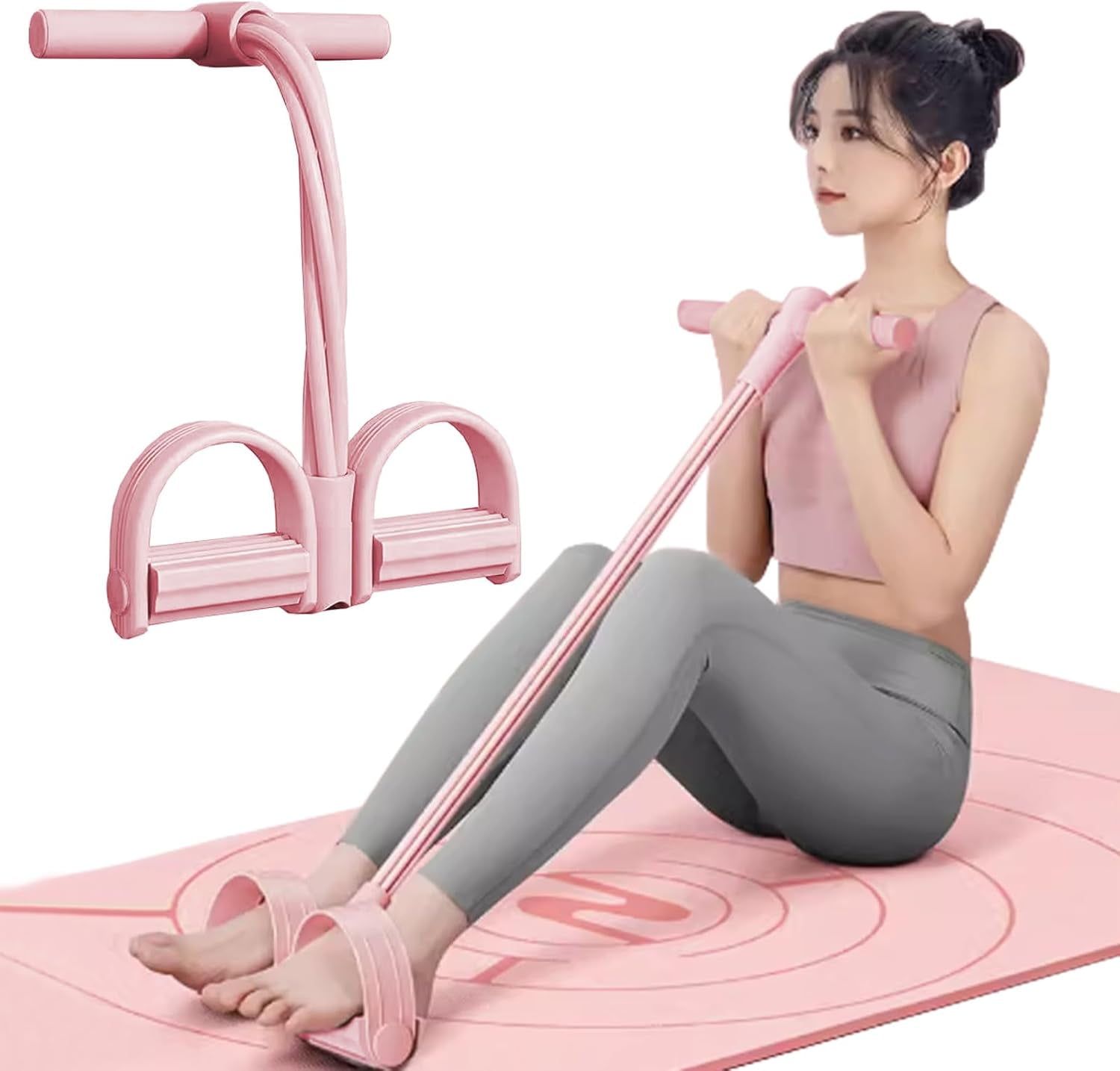 JJEAN-6-Tube Pedal Puller Resistance Rope,Foot Pedal Resistance Band,Yoga Elastic Exercise Bands, for Women Jump Fitness, Abdomen/Arm Weight/Waist/Leg Stretching Slimming Training