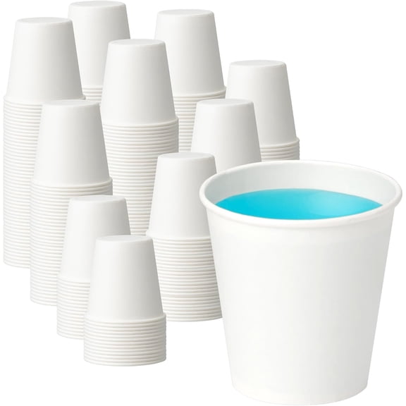 JJEAN-600 Pack 3 oz Disposable Paper Cups for Bathroom, Food-Safe Mouthwash Cups, Leak-Free Small Coffee Cup for Daily Use, Travel, and Camping
