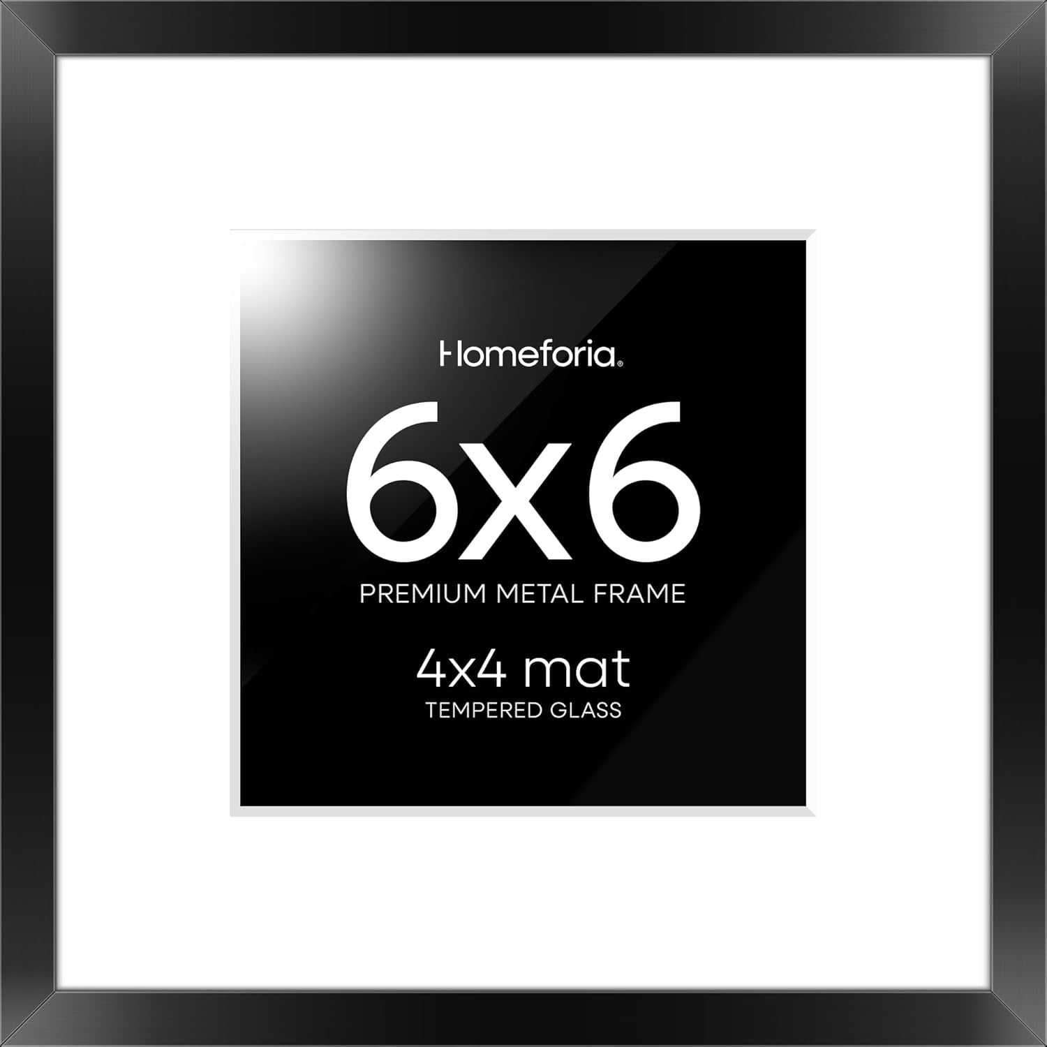 JJEAN-6x6 Black Picture Frame, High End Metal 6 x 6 Square Photo Frames ...